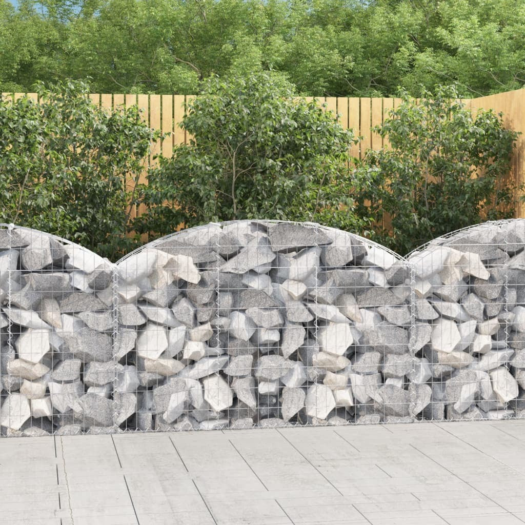Arched Gabion Basket 59.1"x11.8"x31.5"/39.4" Galvanized Iron