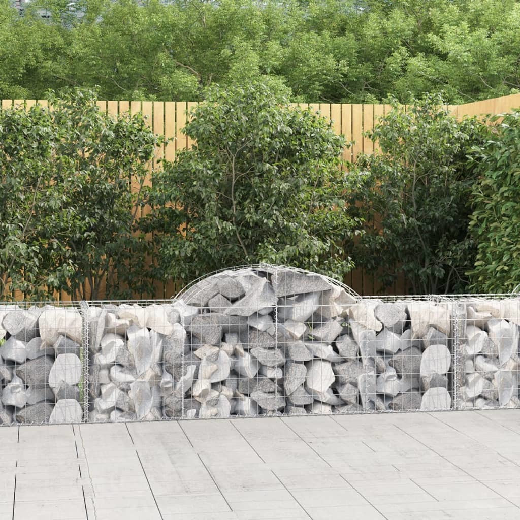 Arched Gabion Basket 78.7"x19.7"x23.6"/31.5" Galvanized Iron