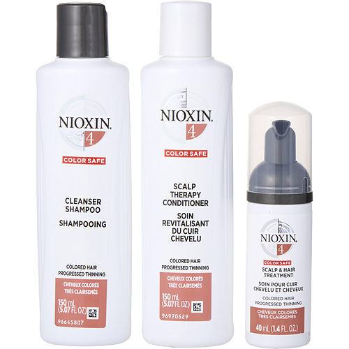 NIOXIN by Nioxin SET-3 PIECE FULL KIT SYSTEM 4 WITH CLEANSER SHAMPOO 5 OZ & SCALP THERAPY CONDITIONER 5 OZ & SCALP TREATMENT 1.7 OZ
