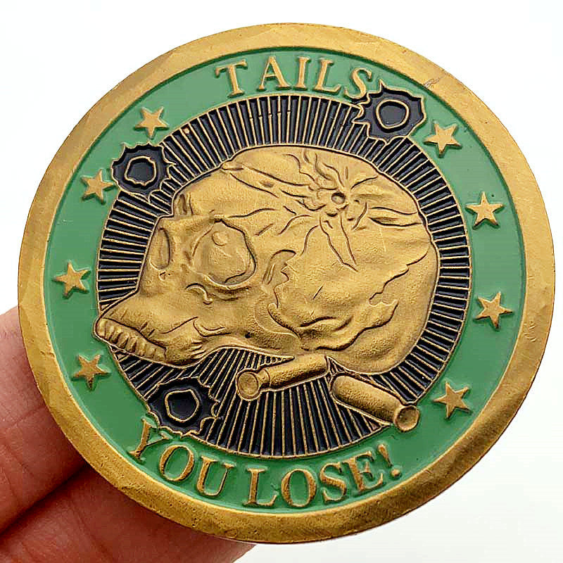 Skull Helmet Commemorative Coin Collection Sniper Custom Coin Lucky Gold-Plated Commemorative Coin