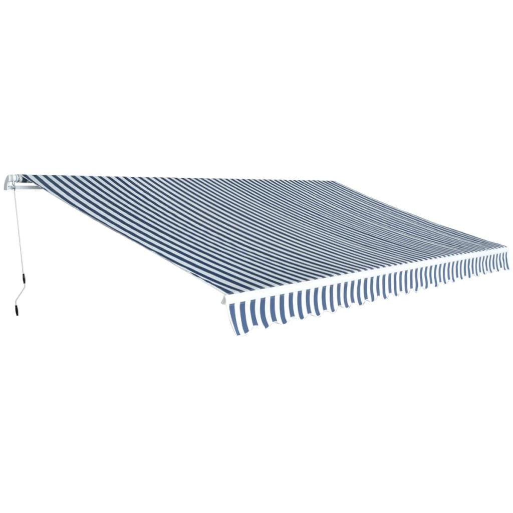 Folding Awning Manual Operated 196.9" Blue/White