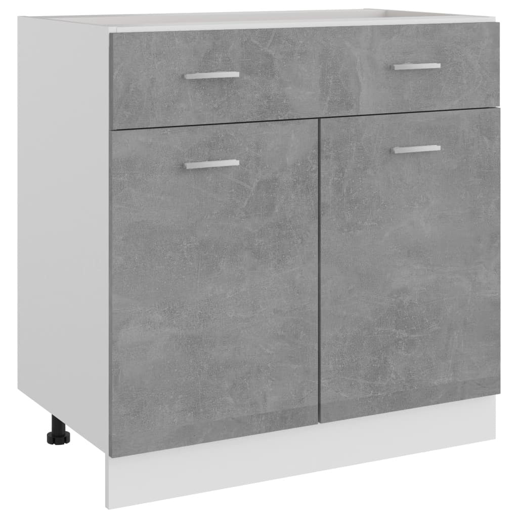 Drawer Bottom Cabinet Concrete Gray 31.5"x18.1"x32.1" Engineered Wood
