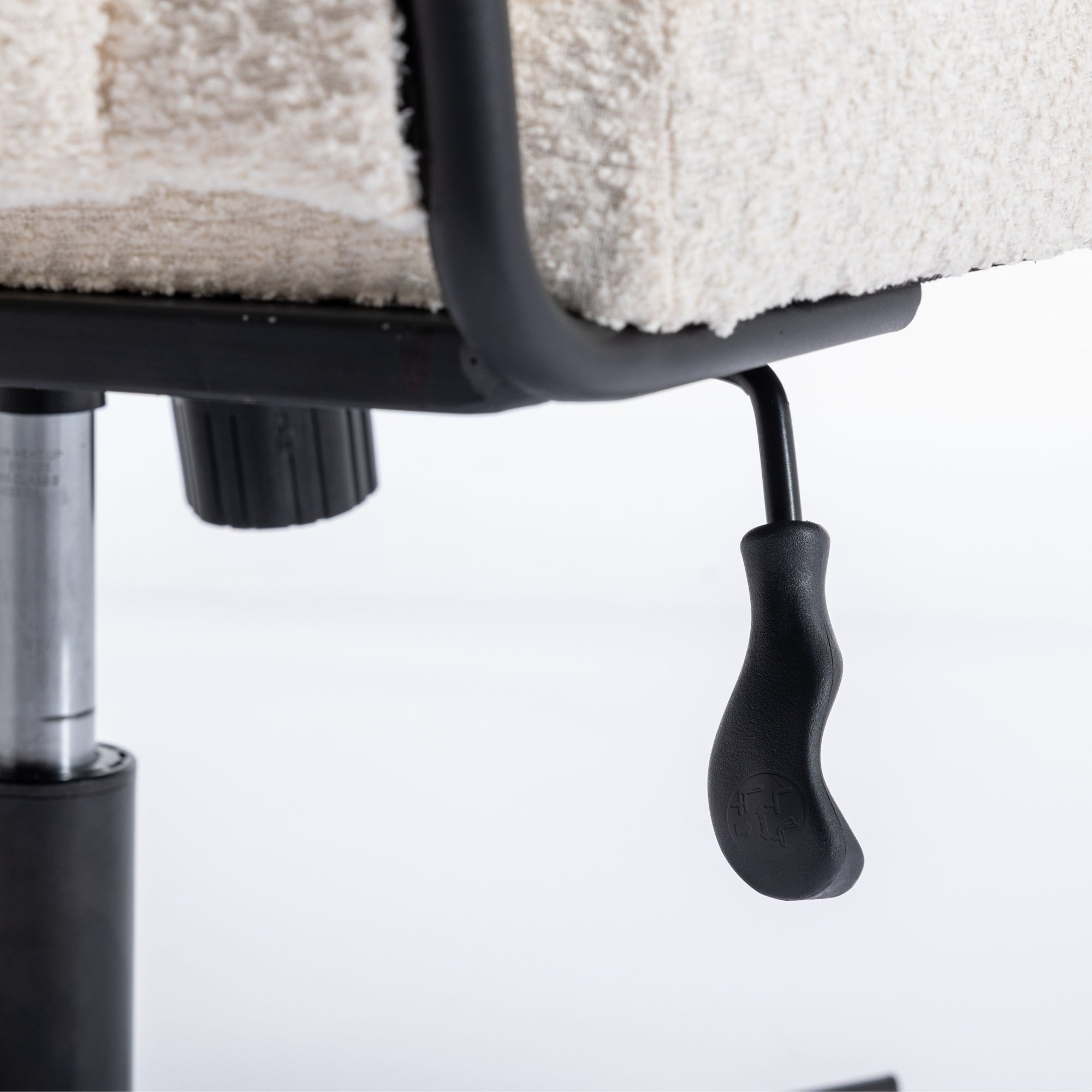 Armless Office Desk Chair No Wheels, WHITE