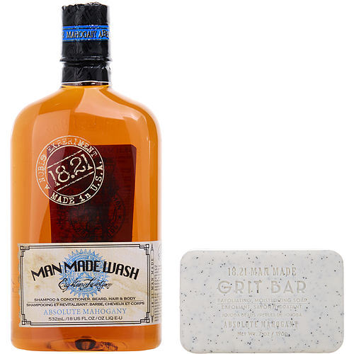 18.21 MAN MADE by 18.21 Man Made BOOK OF GOOD GROOMING VOLUME 2 (ABSOLUTE MAHOGANY MAN MADE WASH & GRIT BAR) 25 OZ