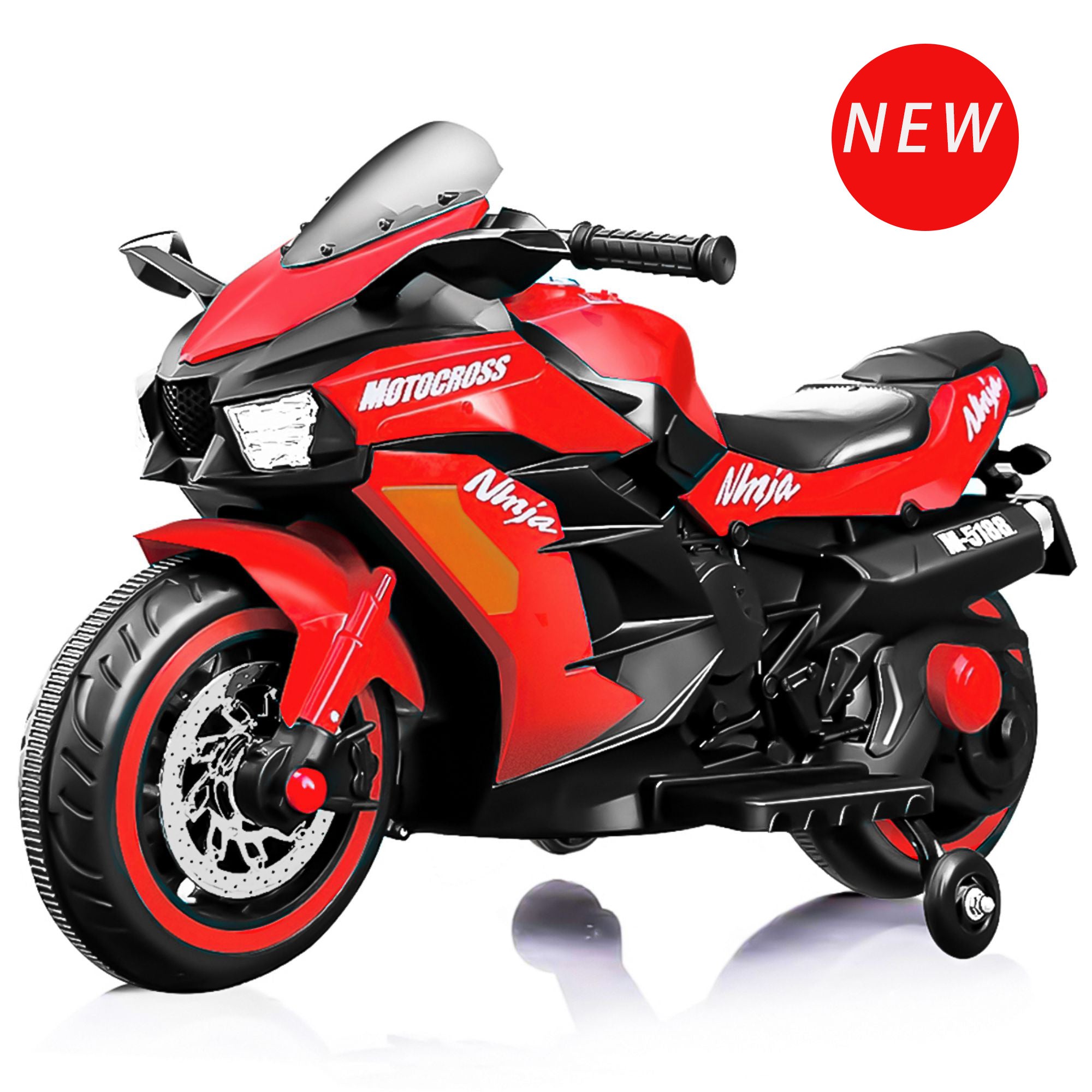 12V Battery Motorcycle, 2 Wheel Motorcycle, Kids Rechargeable Riding Electric Car - Red