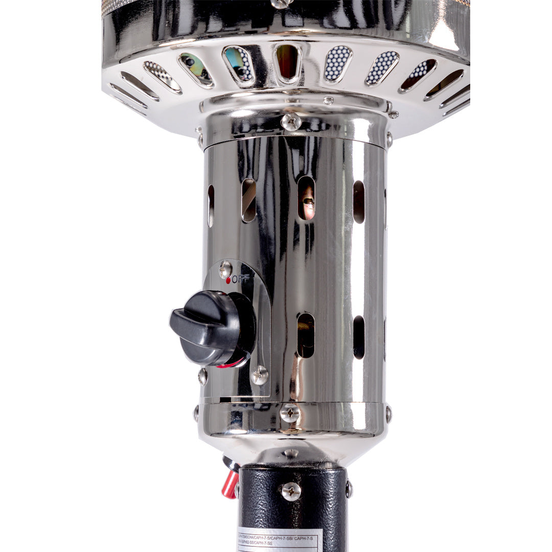 Outdoor Patio Propane Heater with Portable Wheels 47,000 BTU 88 inch Standing Gas Outside Heater Stainless Steel Burner Commercial & Residential Hammered Black for Party Restaurant Garden Yard-Black