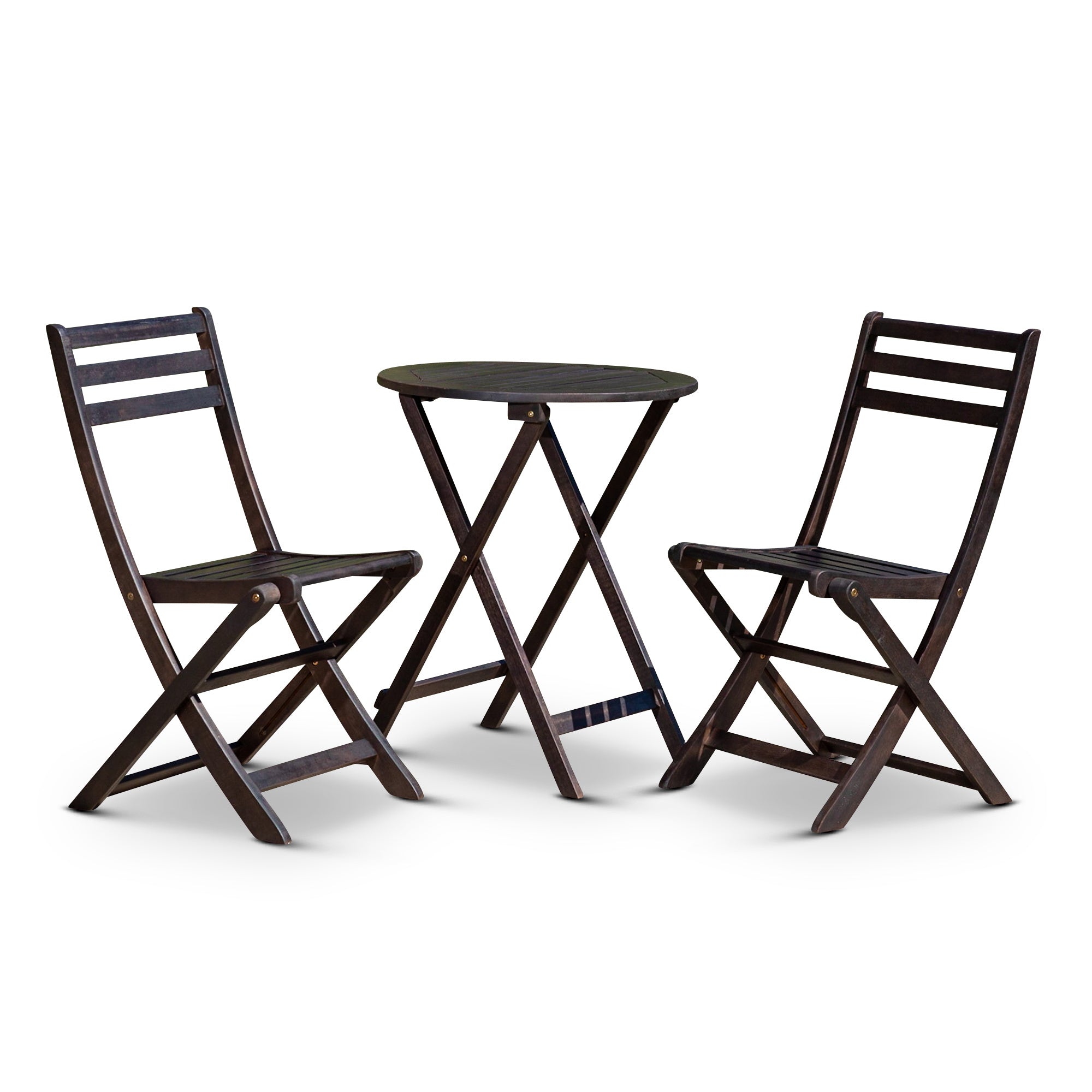 3-Piece Eucalyptus Bistro Set, Round, Espresso