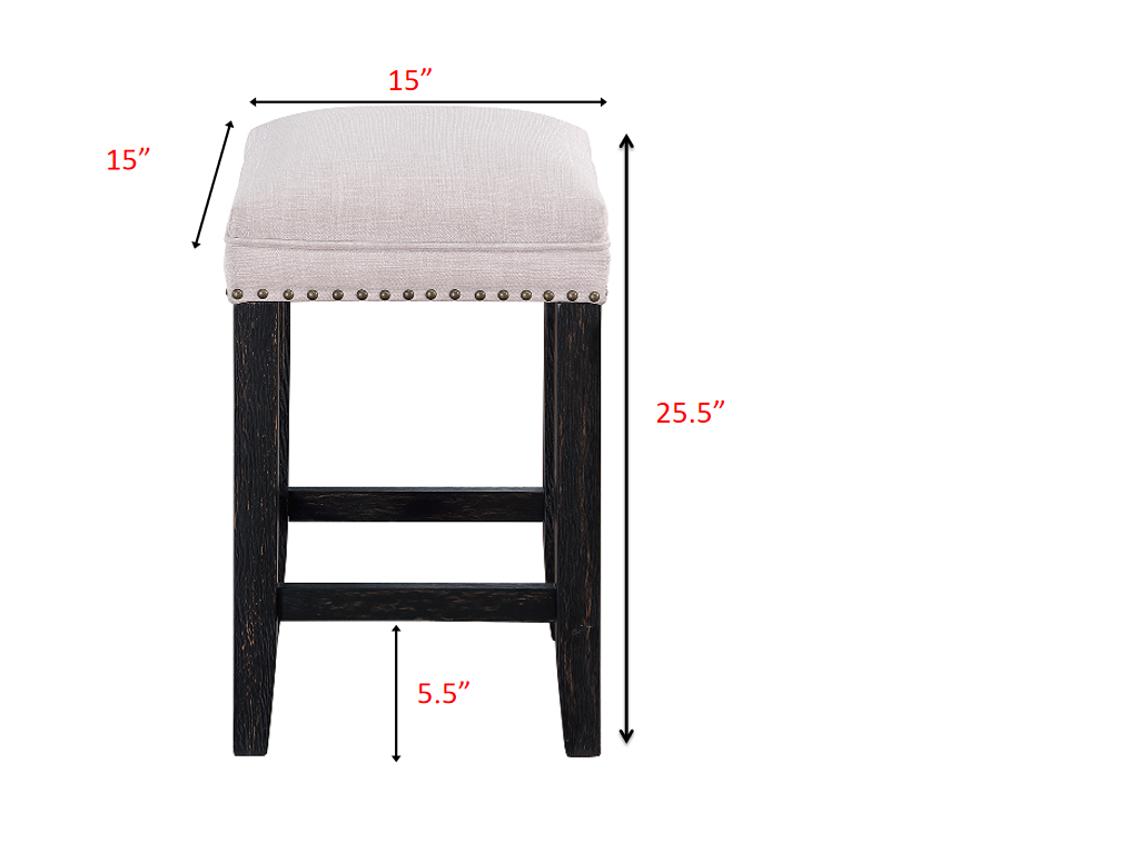 Farmhouse 24in Height Barstools for 34"-38" Counter Island Upholstered Stools