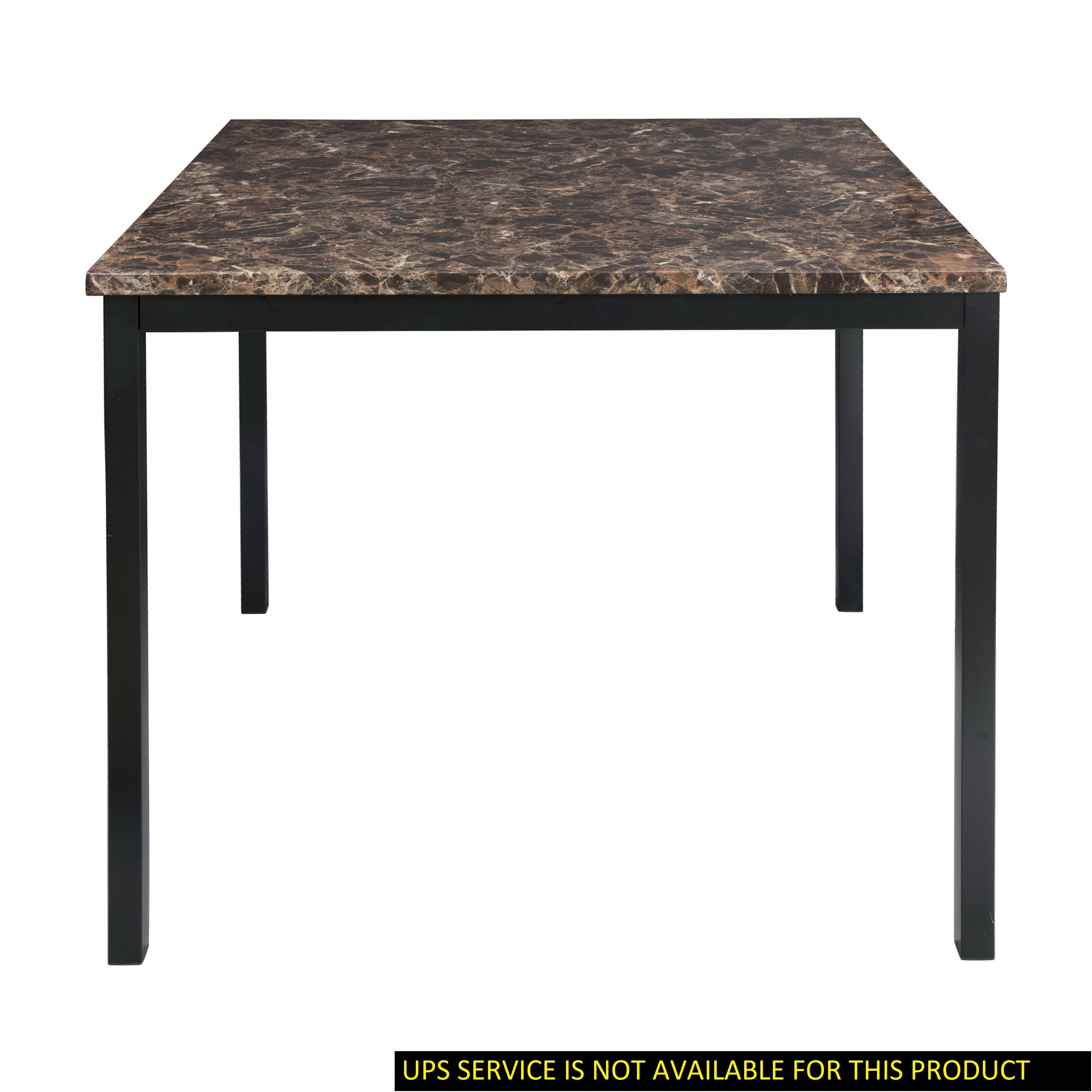 Counter Height Table 1pc Metal Frame Faux Mable Top Square Transitional Dining Room Furniture