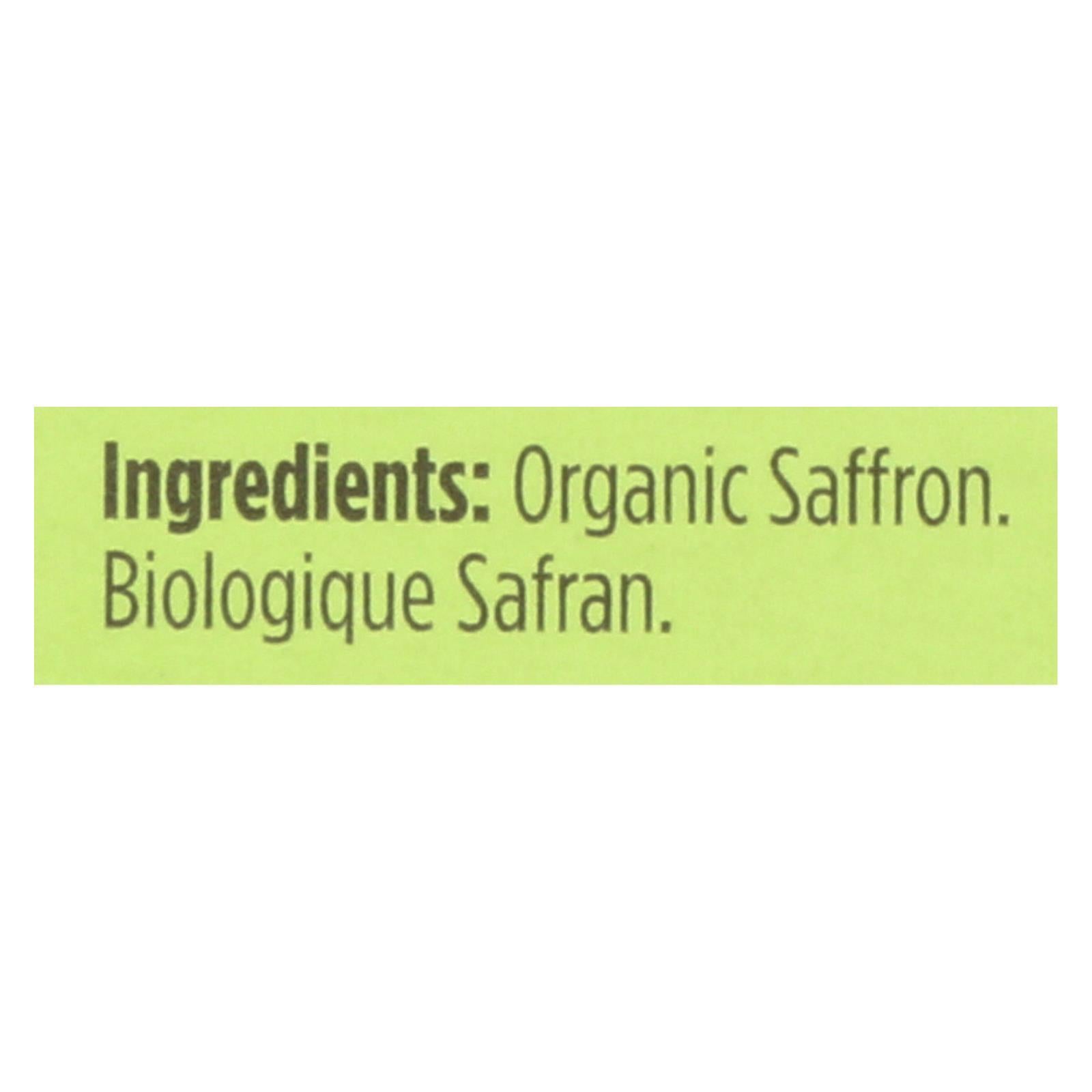 Spicely Organics - Organic Saffron - Case Of 6 - 0.007 Oz.