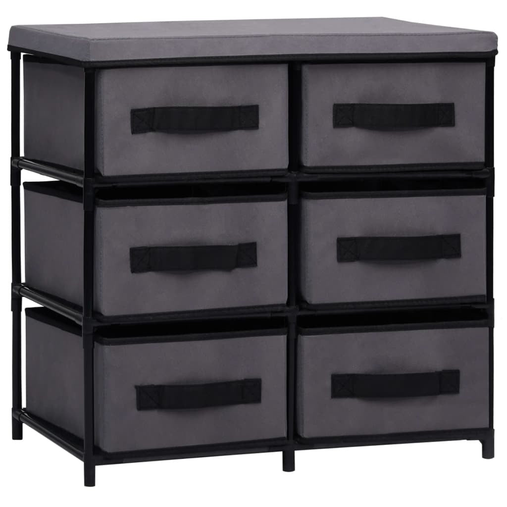 Storage Cabinet with 6 Drawers 21.7"x11.4"x21.7" Gray Steel