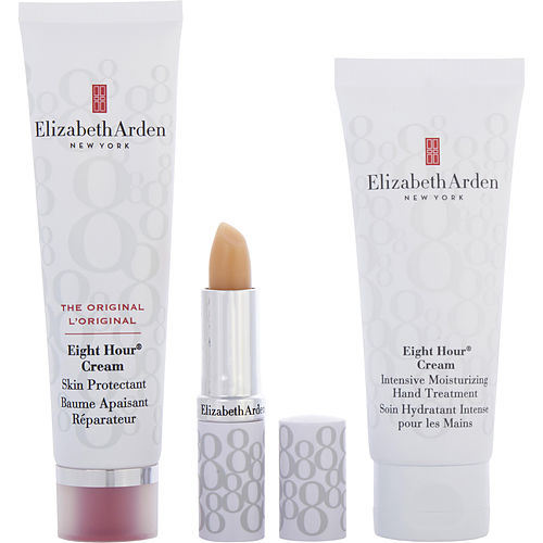 ELIZABETH ARDEN by Elizabeth Arden Eight Hour Cream Beauty Must-Haves Set: Skin Protectant 1.7 oz + Hand Treatment 2.3 oz + Lip Protectant Stick 0.13 oz --3pcs
