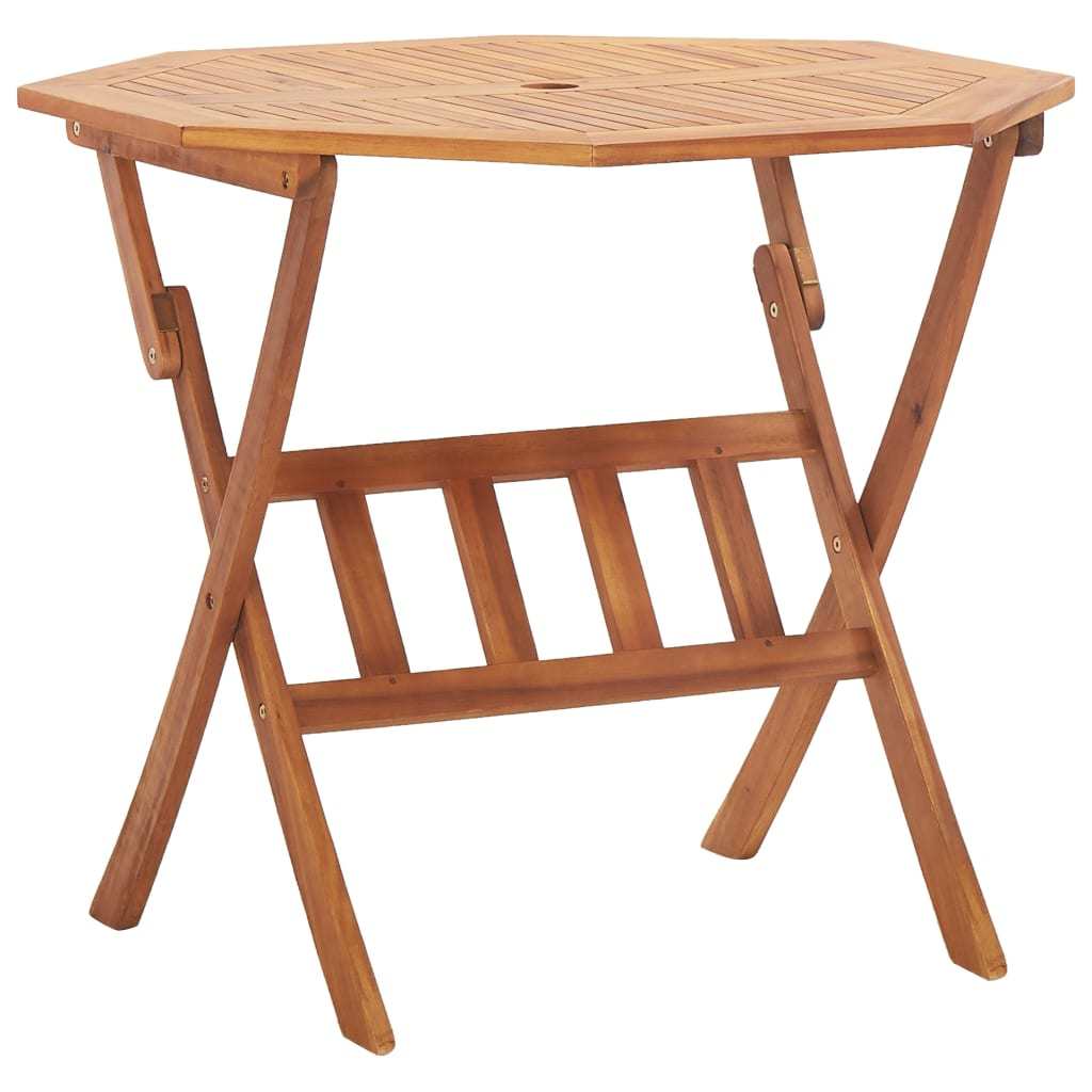 Folding Patio Table 35.4"x29.5" Solid Wood Acacia