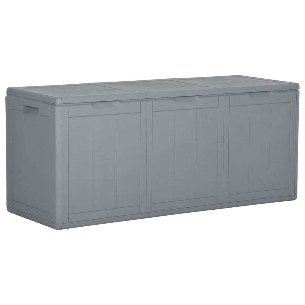 Patio Storage Box 71.3 gal Gray PP Rattan