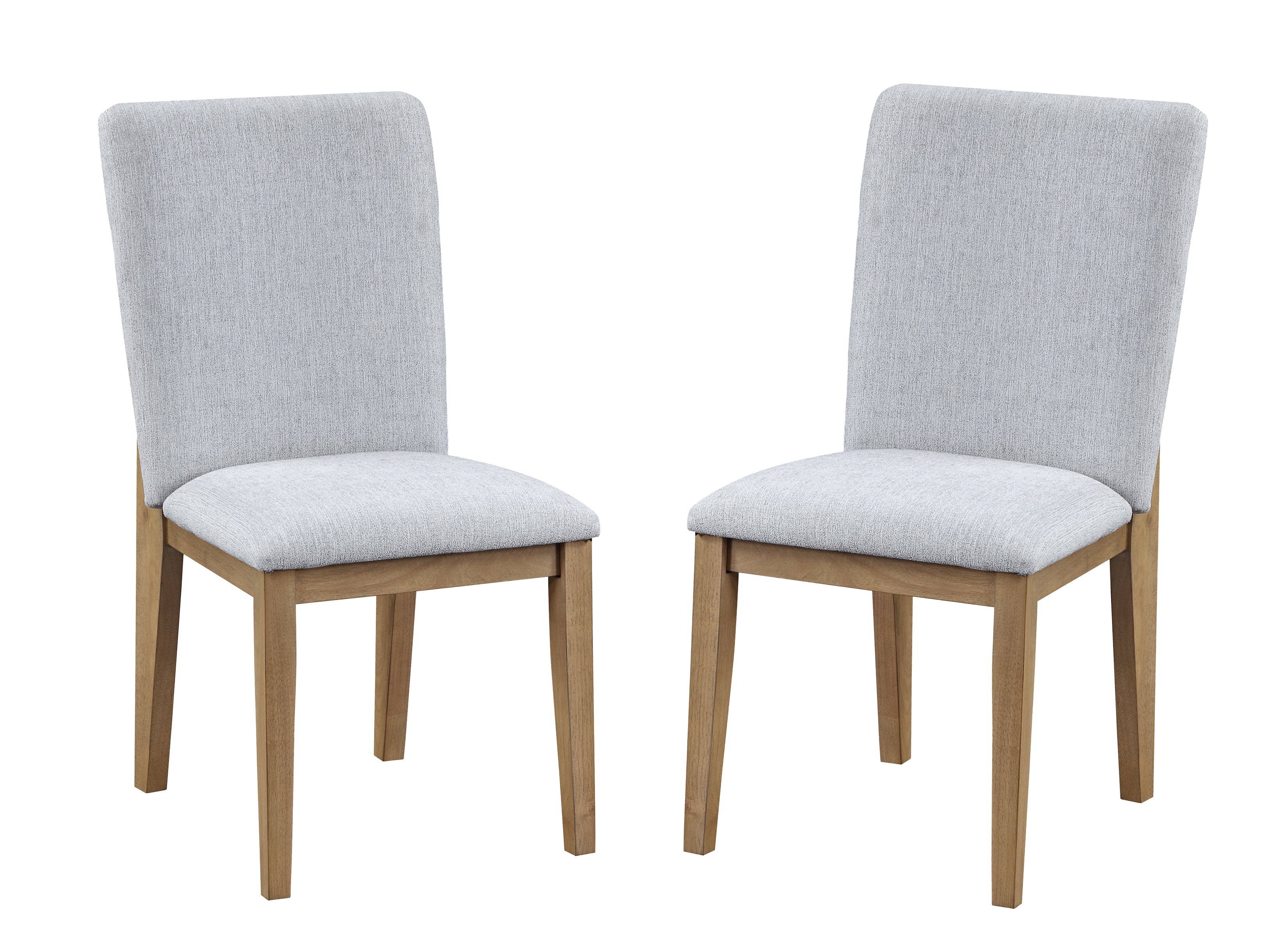 Delphine Set of 2 Gray Linen Fabric 19" Dining Chair