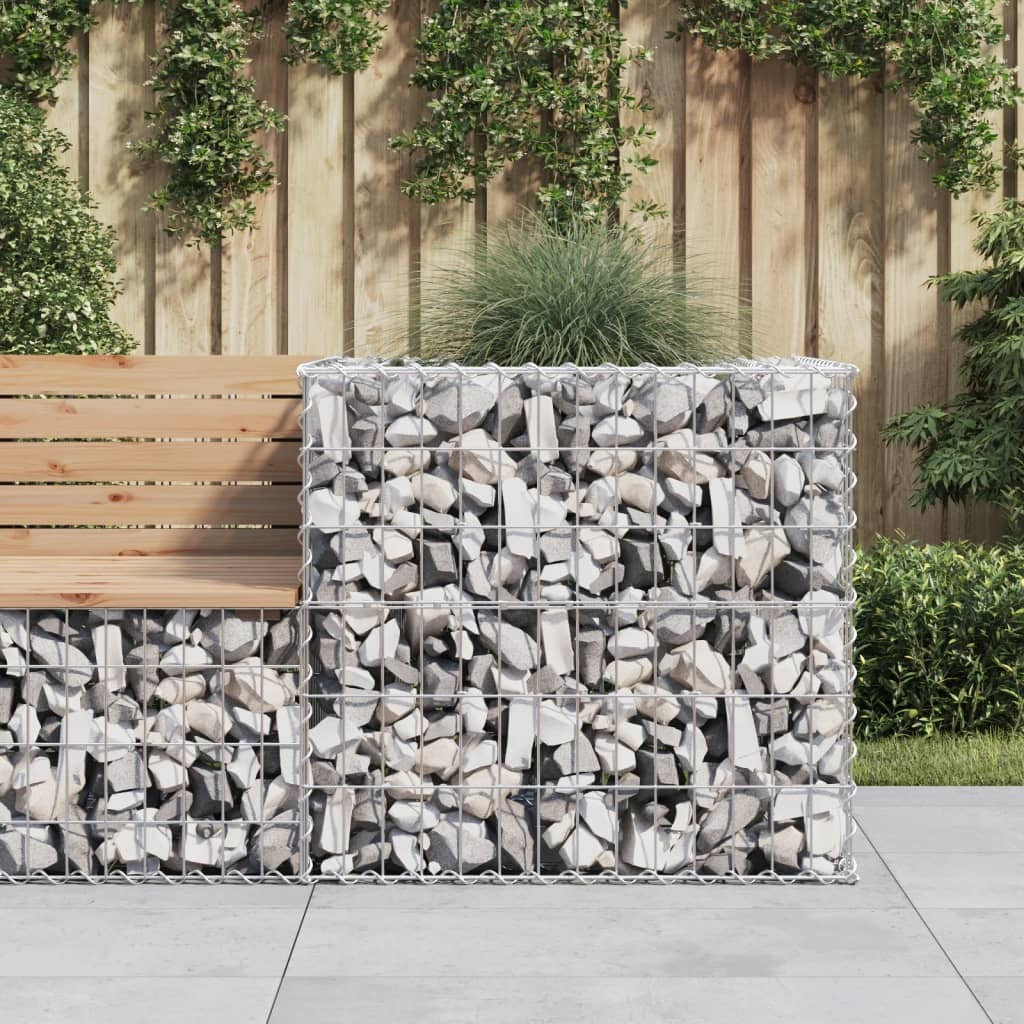 Gabion Basket Silver 27.6"x27.6"x25.6" Galvanized Iron