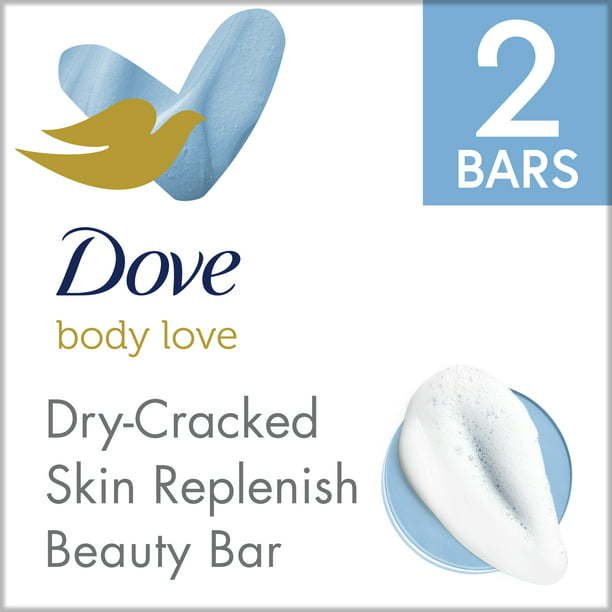 Dove Body Love Hypoallergenic Dryness Relief Bar Soap with Pro Ceramides, 7.5 oz, 2 Bars