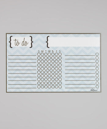 Chore Chart - Blue Chevron Stripe Kids Organization.