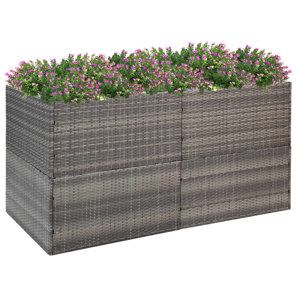 Garden Planter Gray 61.8"x31.5"x31.5" Poly Rattan