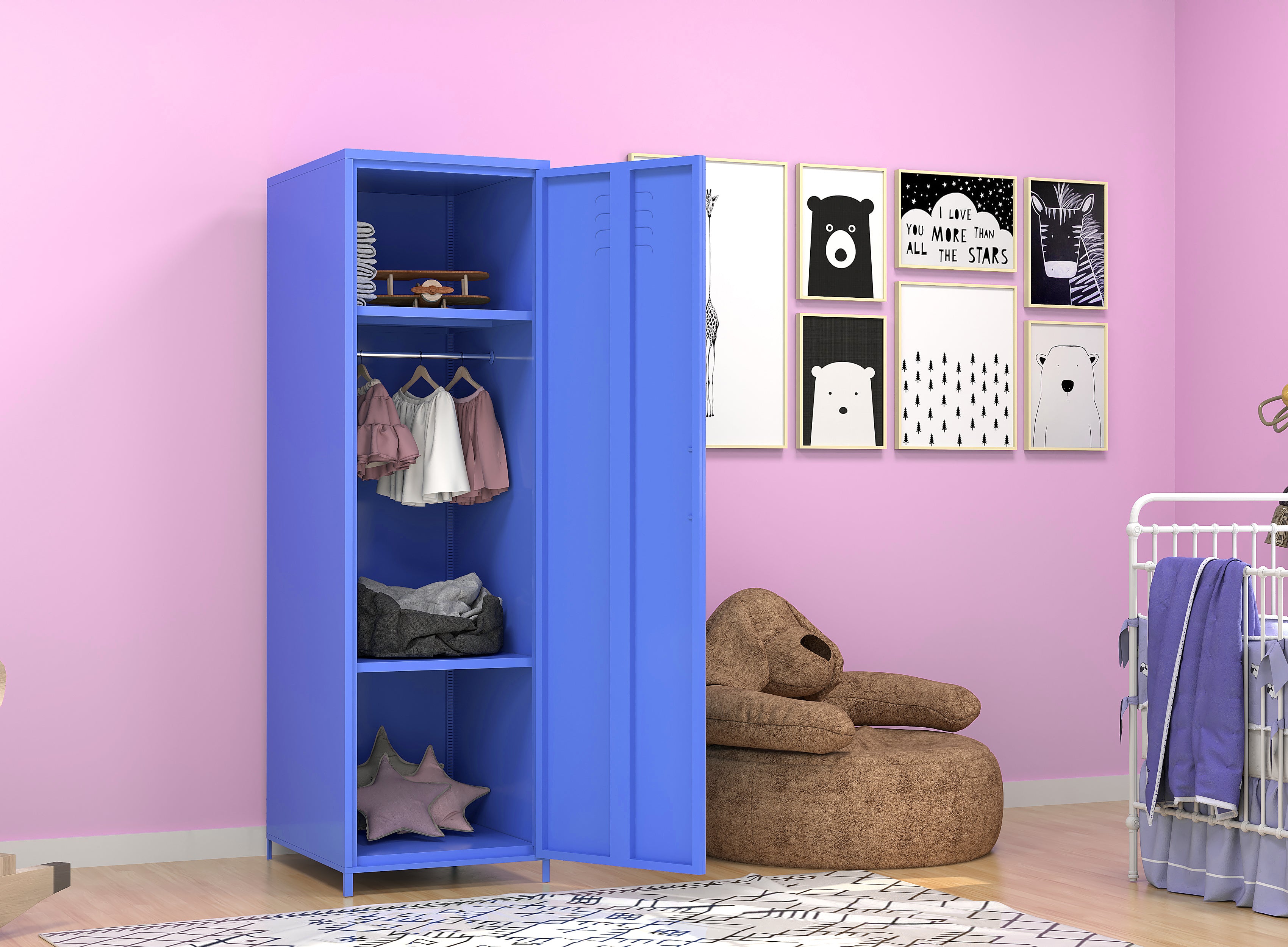 Blue Steel storage cabinet one door