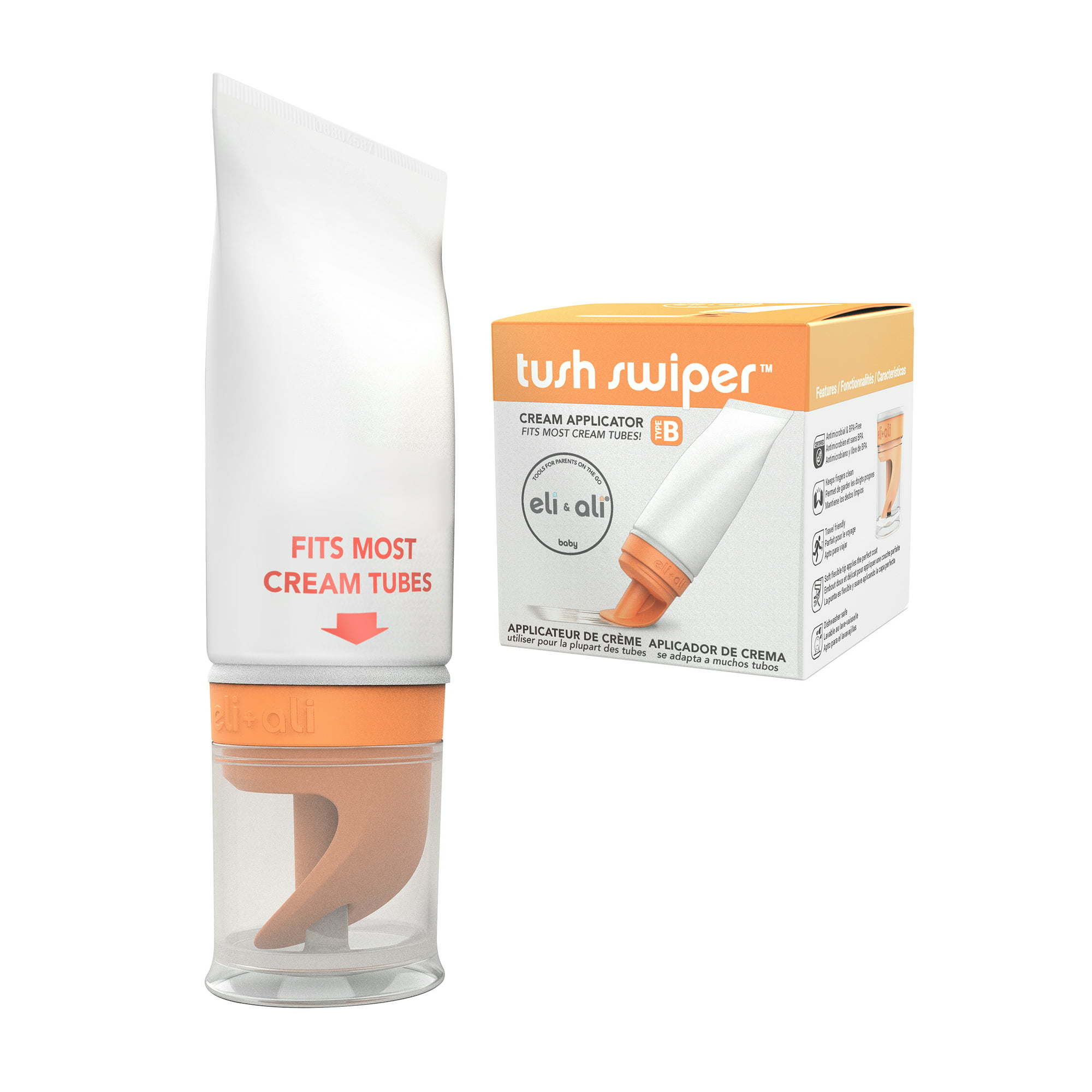 Eli & Ali Baby Tush Swiper Diaper Rash Cream Dispenser/Applicator - (Fits Most Cream Tubes) (Orange)