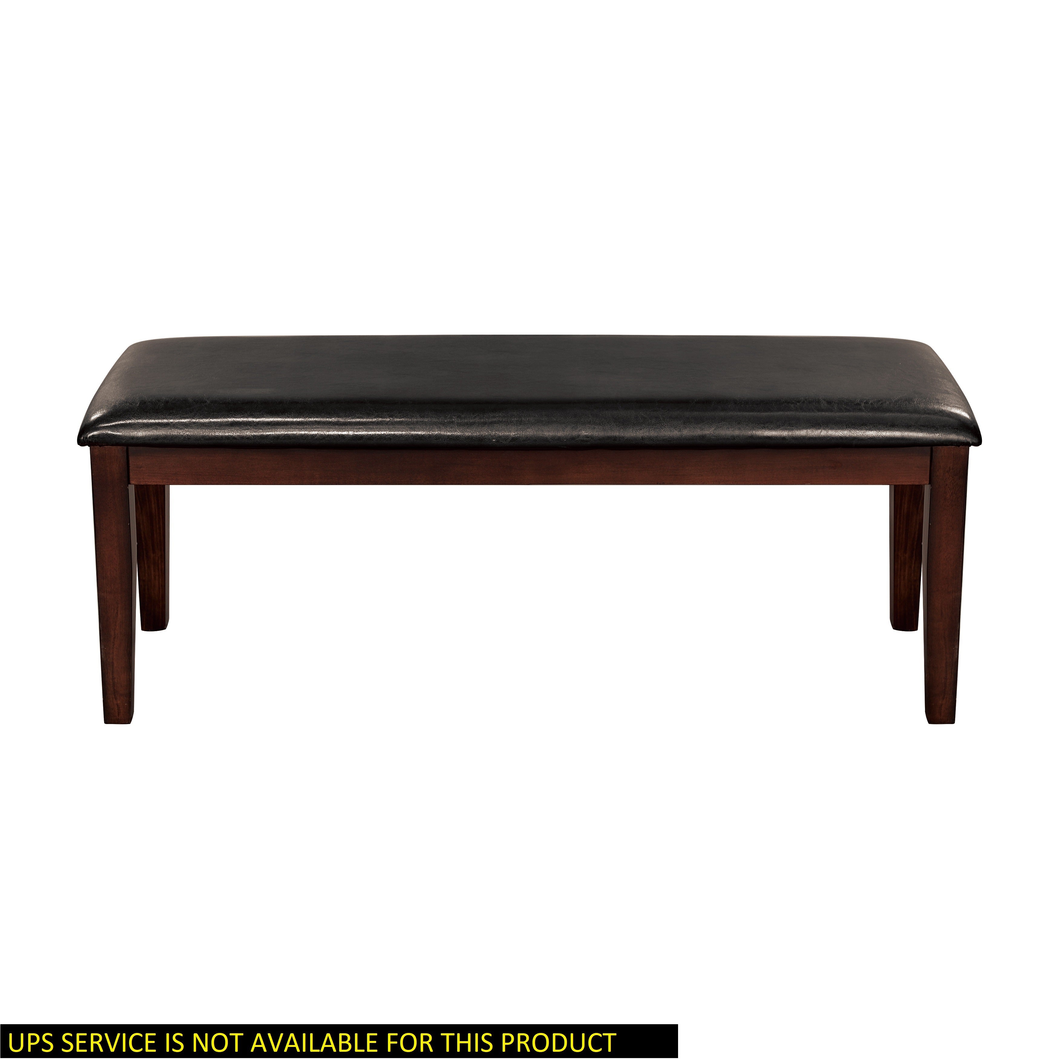 Classic Cherry Finish Wood Frame Bench 1pc Fabric Upholstered Seat Dining Furniture