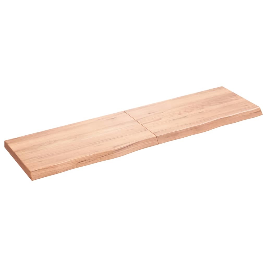 Wall Shelf Light Brown 70.9"x19.7"x(0.8"-2.4") Treated Solid Wood Oak