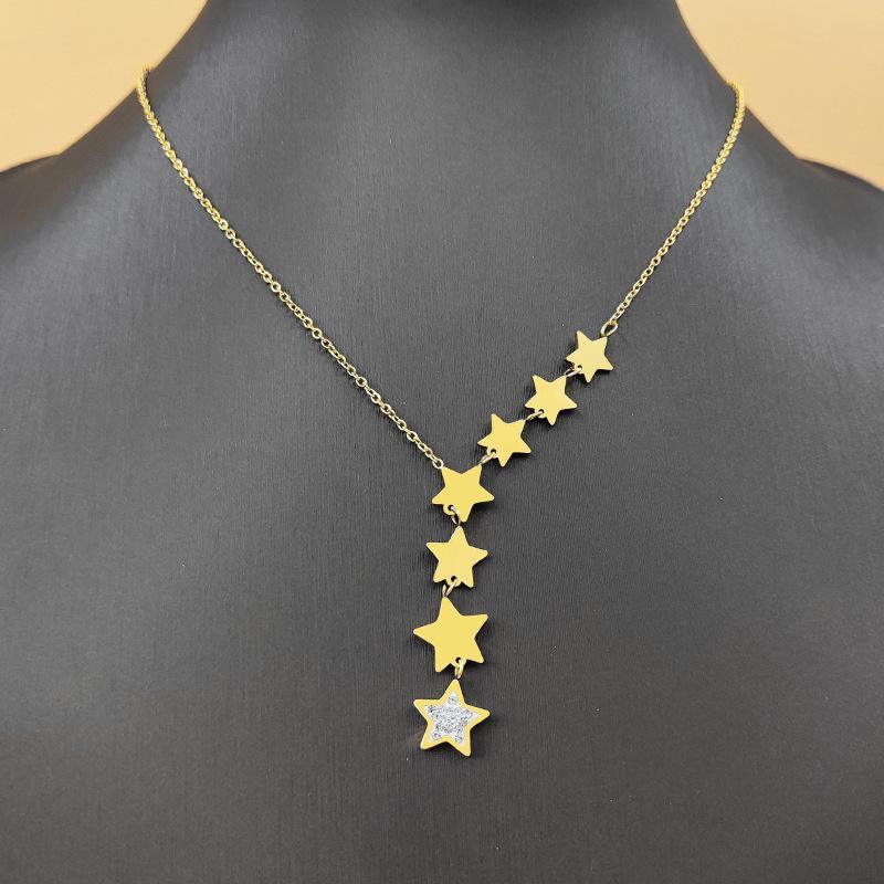 Amazon hot sale titanium steel does not lose color Dipper seven stars necklace light luxury fashion temperament versatile star necklace wholesale