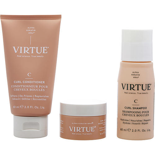 VIRTUE by Virtue CURL DISCOVERY KIT- SHAMPOO 2 OZ & CONDITIONER 2 OZ & BUTTER 0.5 OZ