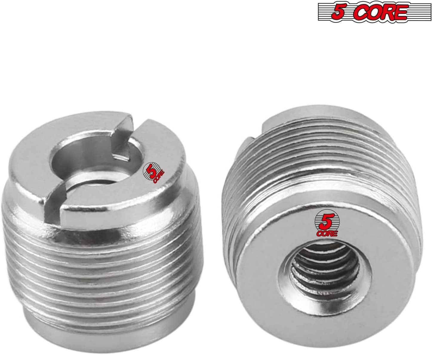 5 Core 1 Piece Mic Stand Adapter Aluminum 5/8" Male to 3/8" Female Screw Adapter for Microphone Stand Clips Mic Stand Holder Adapter Silver, MS ADP M