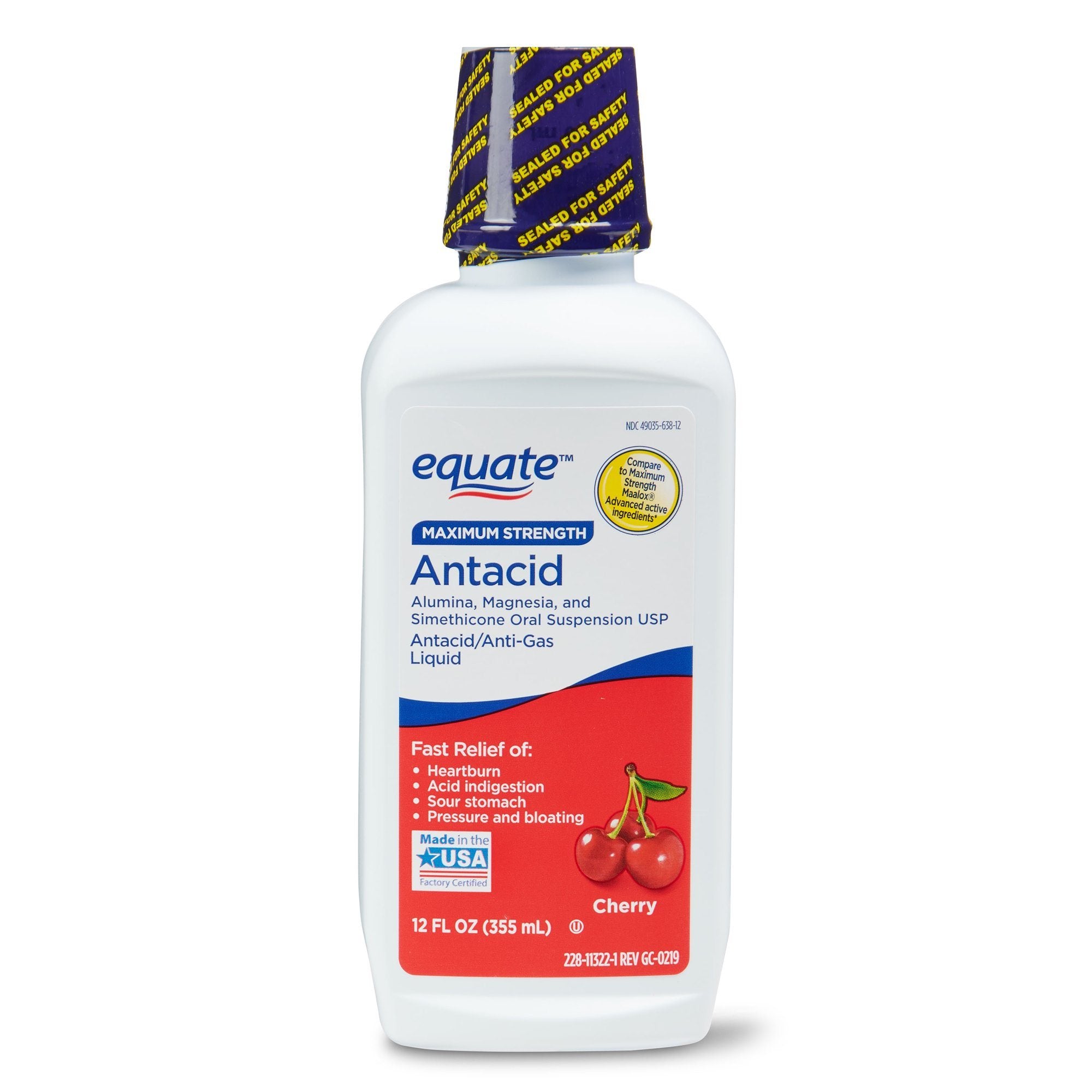 Equate Maximum Strength Antacid Liquid; Cherry; 12 fl oz