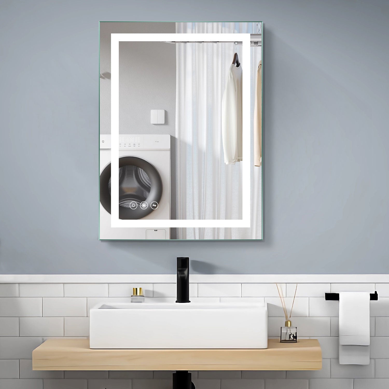 24 x 32 Led Mirror 3 brightness x 3 colors Anti-fog bathroom,bedroom