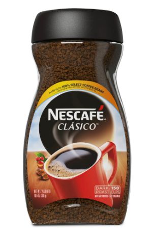 Nescafé Clasico; Dark Roast Instant Coffee 10.5 oz.