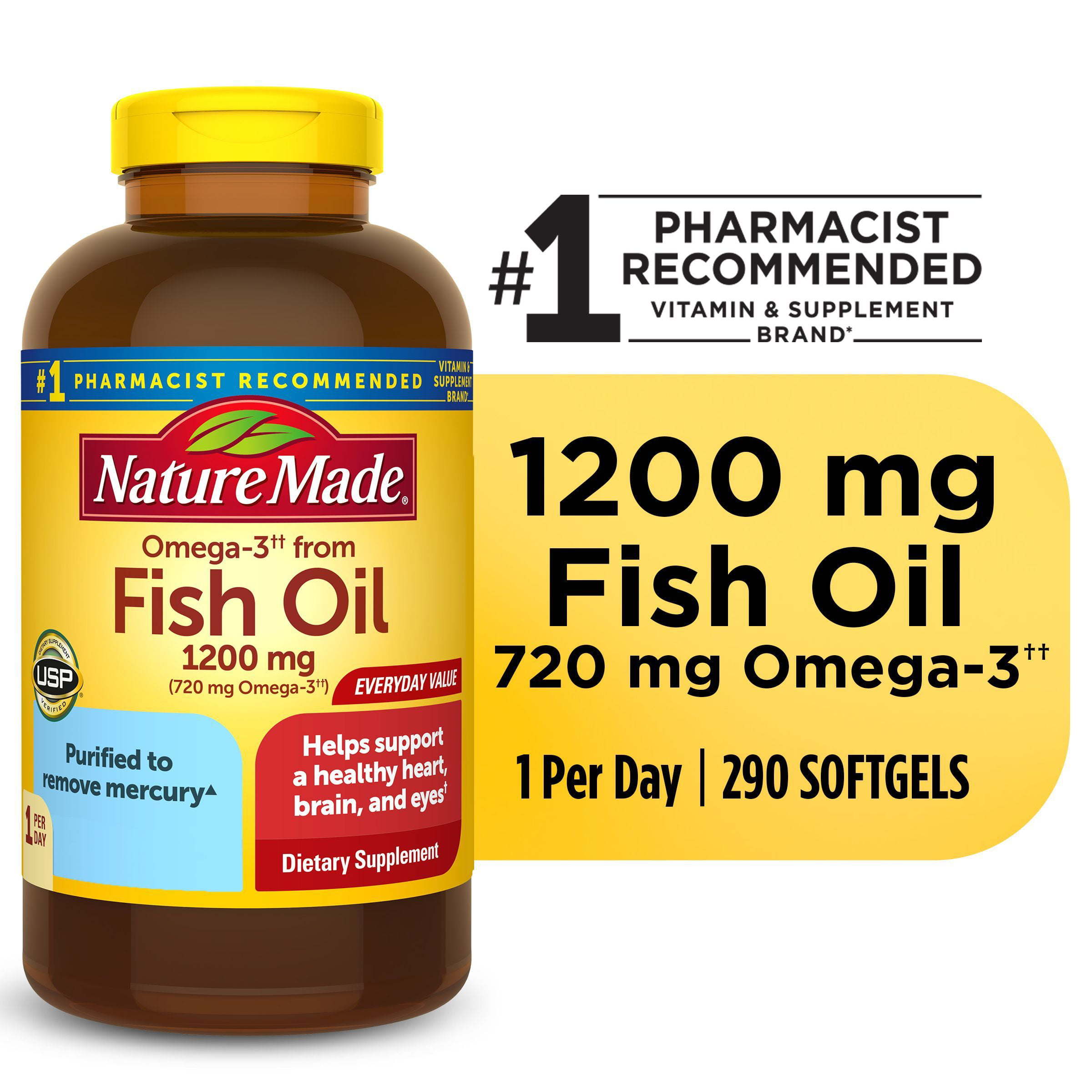 Nature Made Omega 3 Fish Oil 1200mg One Per Day Softgels; 290 Count