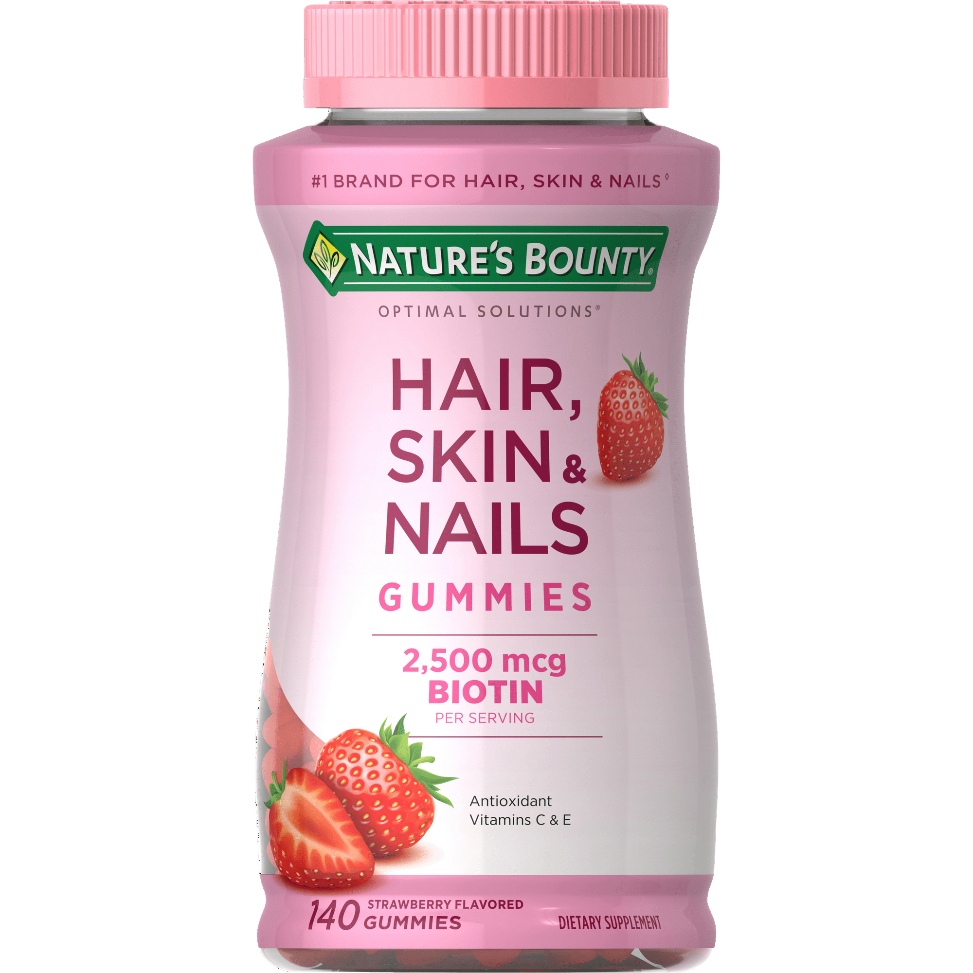 Nature's Bounty Hair Skin and Nails Vitamins With Biotin Gummies; 140 Count