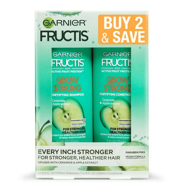 Garnier Fructis Fortifying Shampoo and Conditioner Set with Ceramide; Apple; 12.5 fl oz