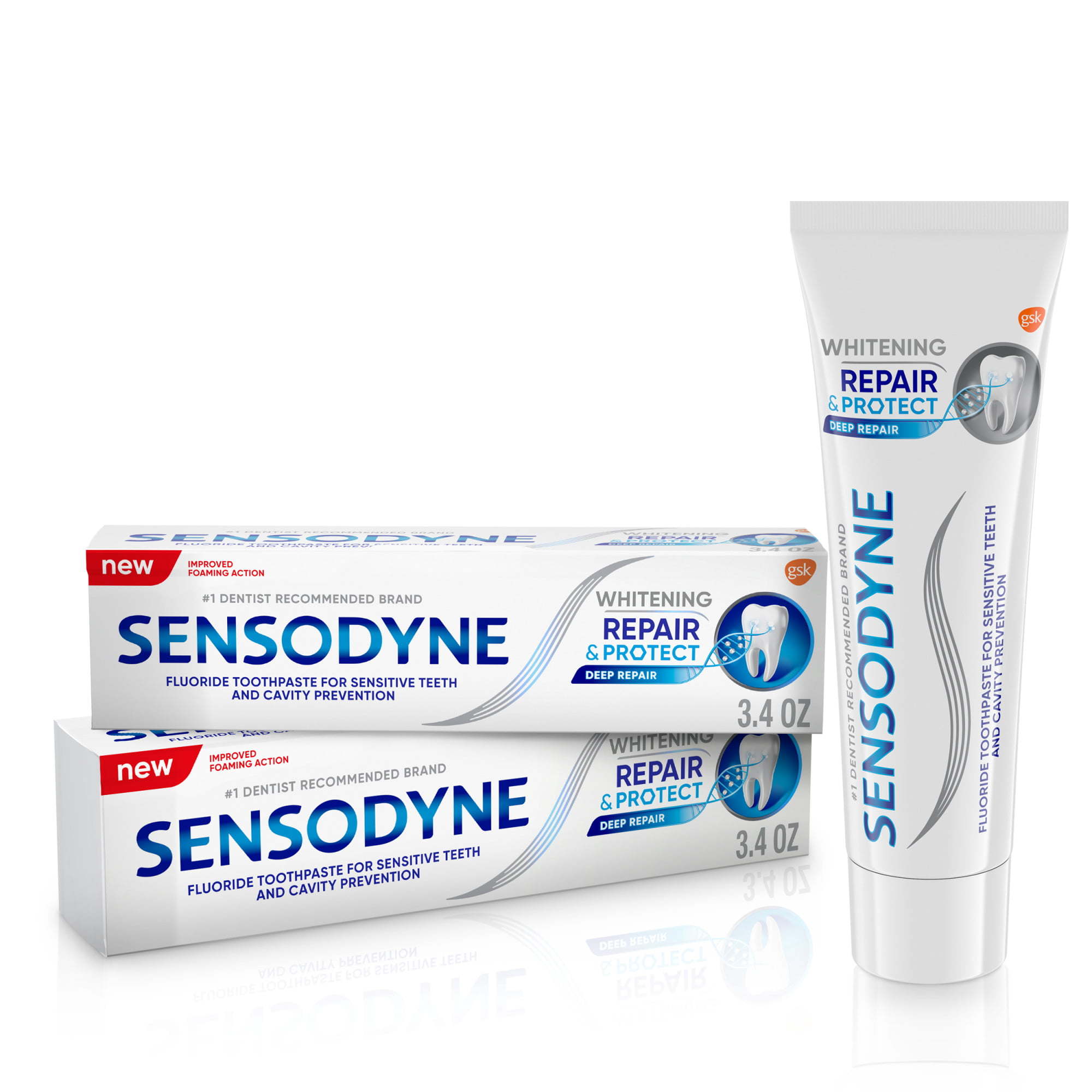Sensodyne Repair and Protect Whitening Sensitive Toothpaste; 3.4 oz; 2 Pack
