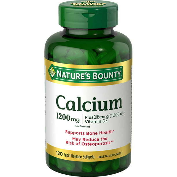 Nature's Bounty Calcium + Vitamin D3 Softgels; 1200 mg; 120 Count