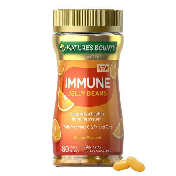 Nature's Bounty Vitamin C; D; & Zinc for Immune Support Jelly Beans; Orange; 80 Count