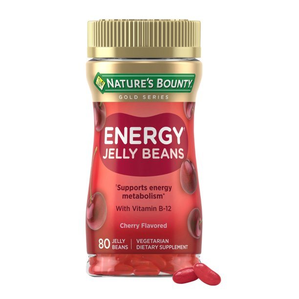 Nature's Bounty Vitamin B12 for Energy Metabolism Jelly Beans; Cherry; 80 Count
