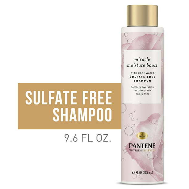 Pantene Sulfate Free Shampoo with Rose Water; Color Safe; Nutrient Blends; 9.6 oz