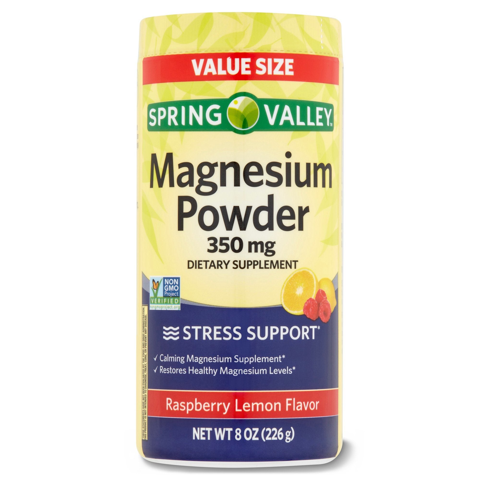 Spring Valley Magnesium Powder Raspberry Lemon Flavor; 350 mg; 8 oz