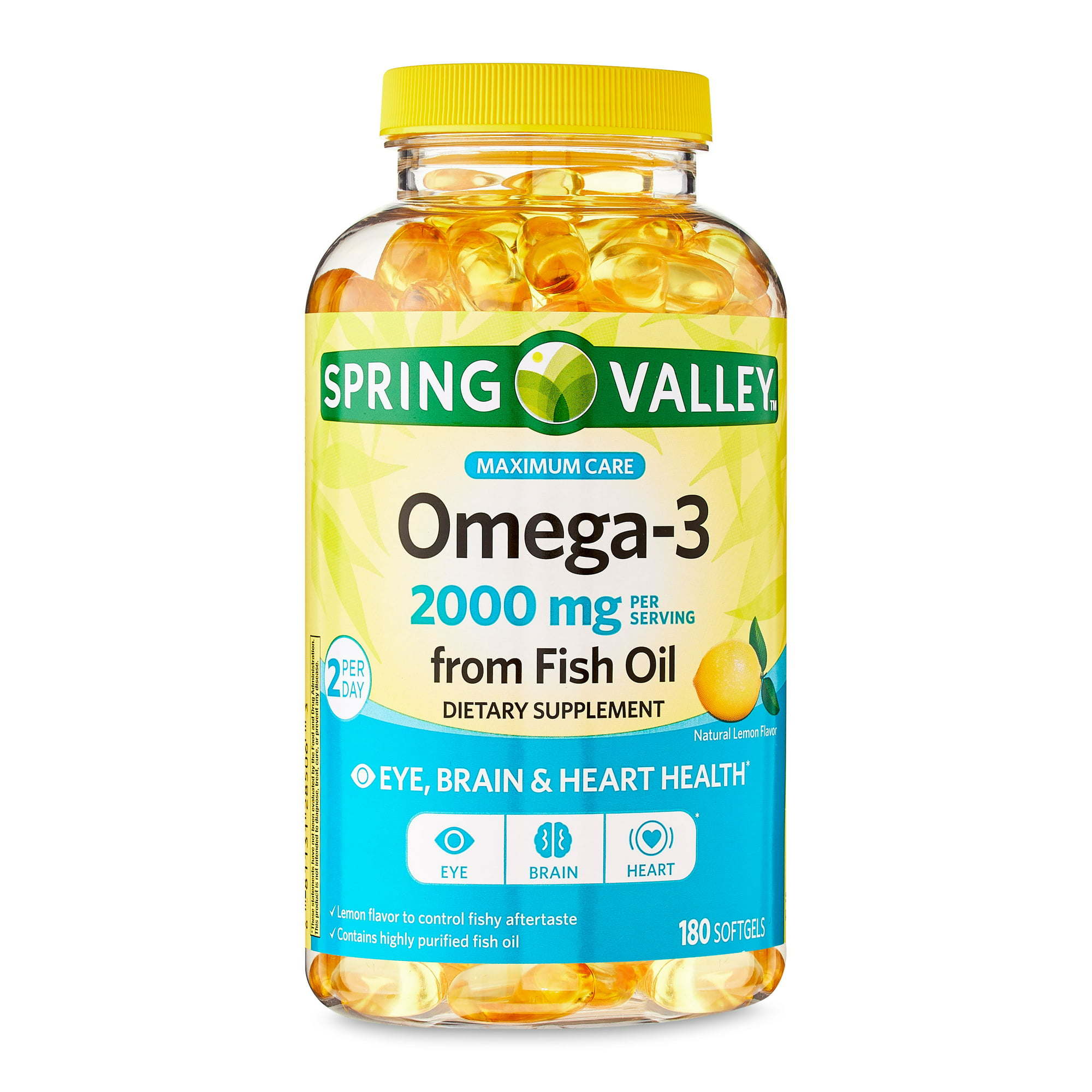 Spring Valley Omega-3 from Fish Oil Maximum Care Softgels; 2000mg; 180 Count
