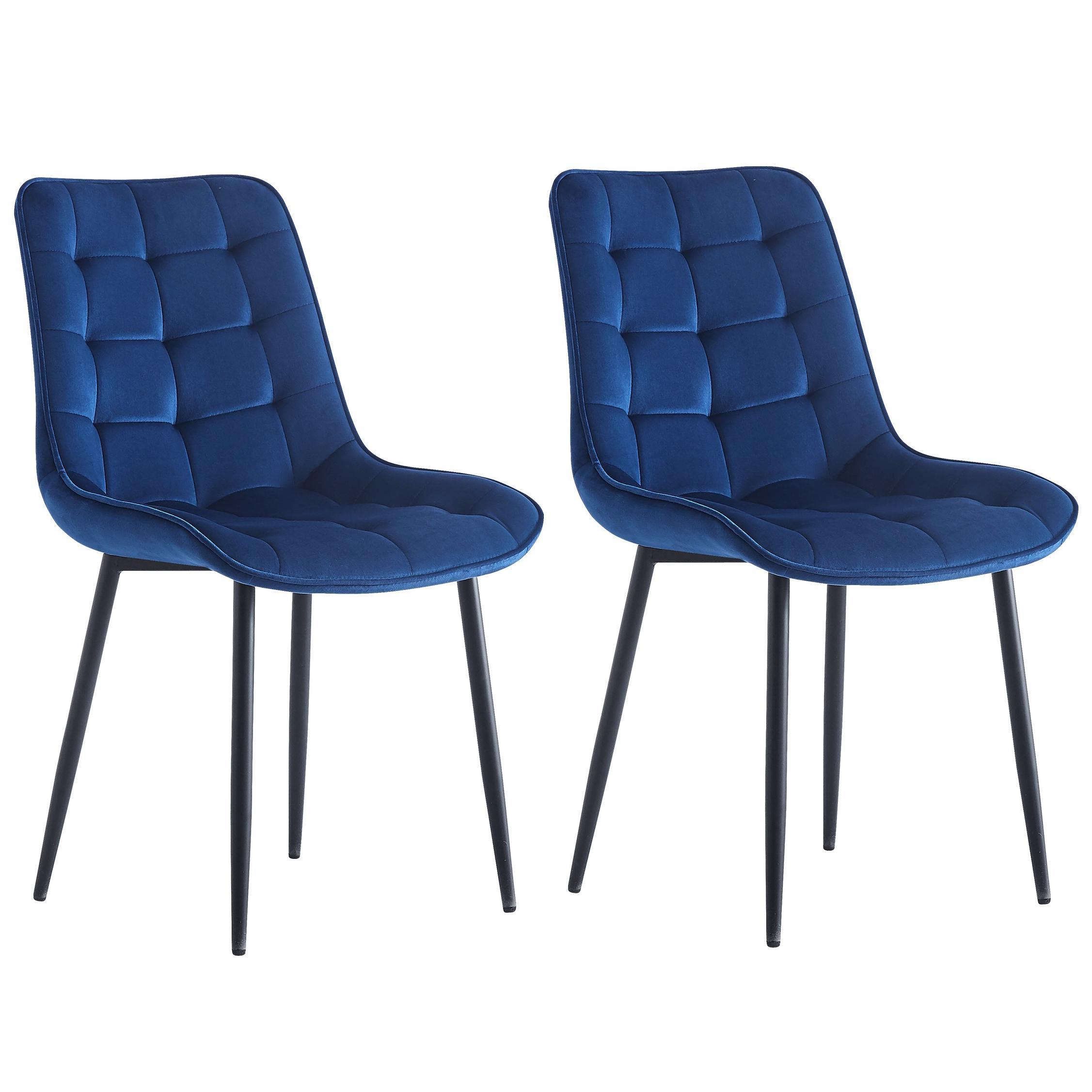 Dining Chair 2PCS(BLUE), Modern style, New technology, Suitable for restaurants, cafes, taverns, offices, living rooms, reception rooms.Simple structure, easy installation.