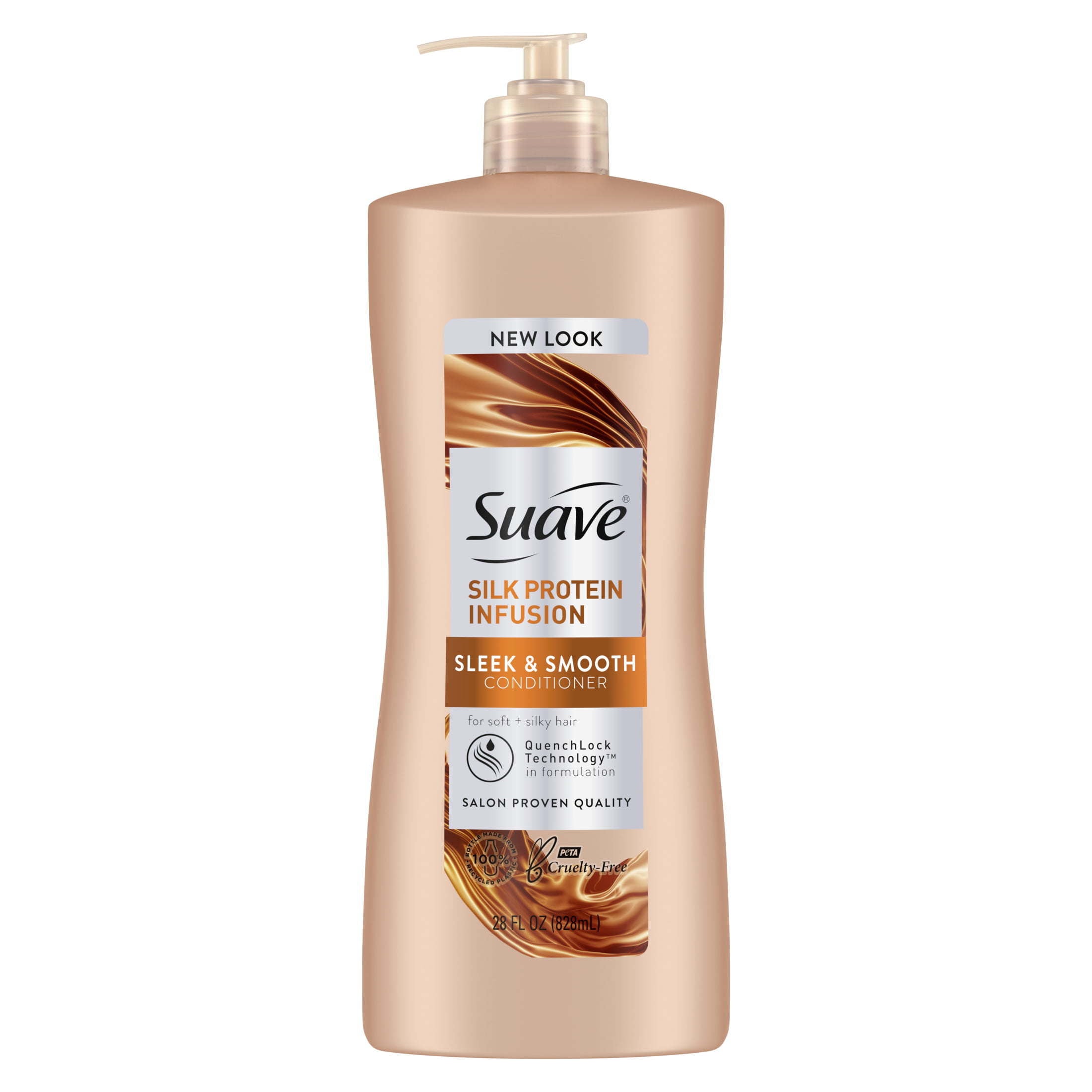 Suave Silk Protein Infusion Sleek and Smooth Conditioner for Soft; Silky Hair; 28 fl oz