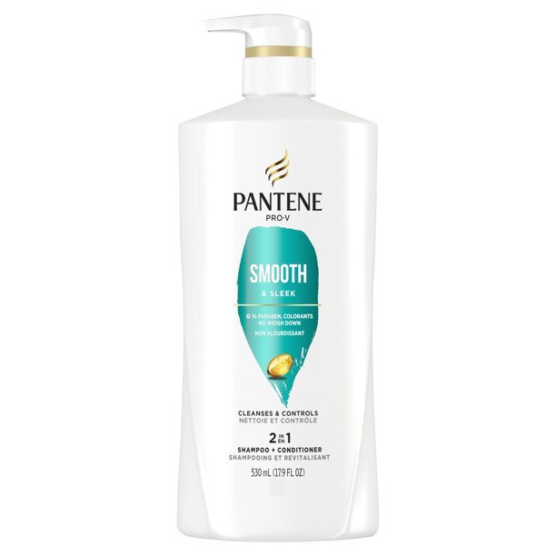 Pantene Pro-V Smooth and Sleek 2 in1 Shampoo and Conditioner; 17.9 oz