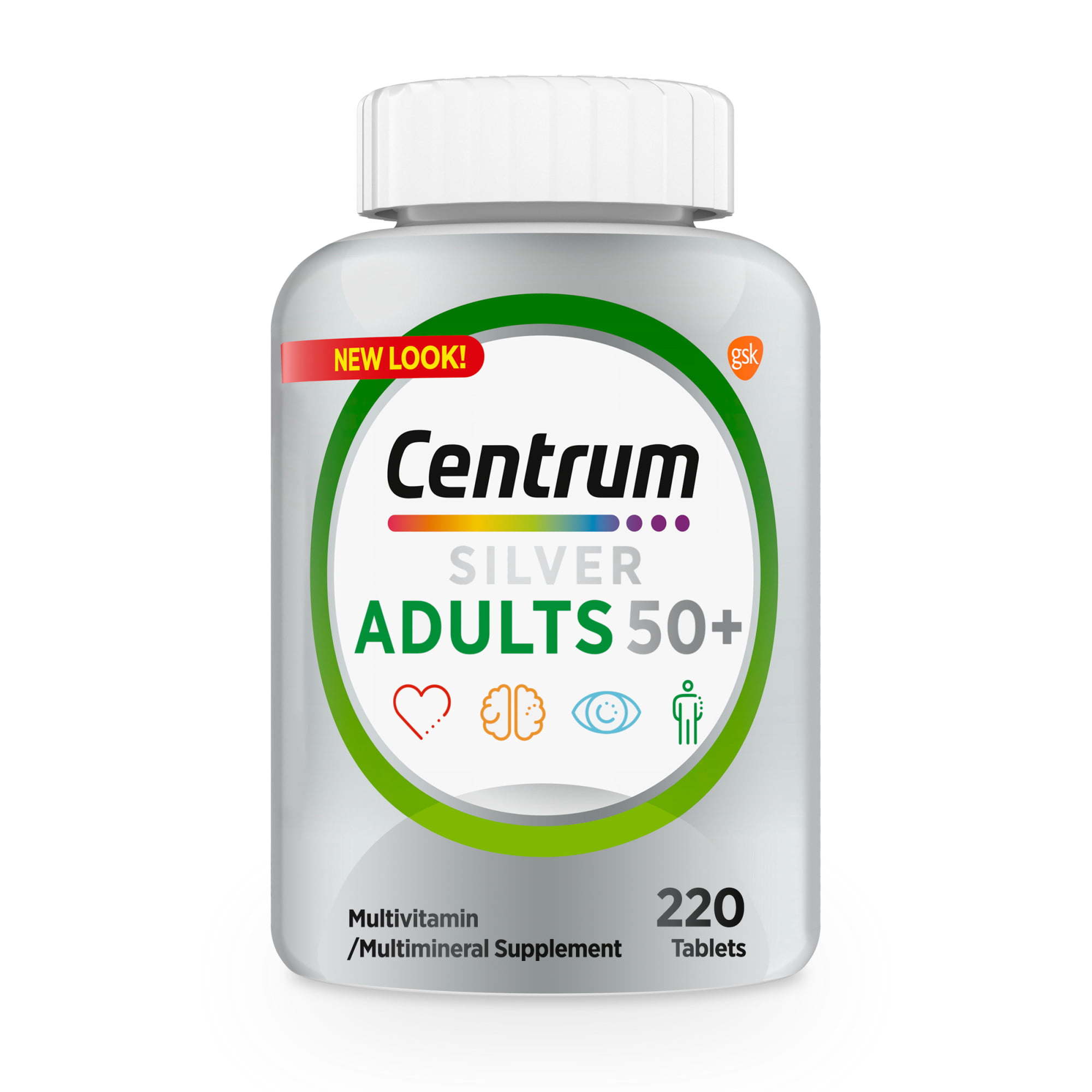 Centrum Silver Multivitamin for Adults 50 Plus; Multimineral Supplement; 220 Count
