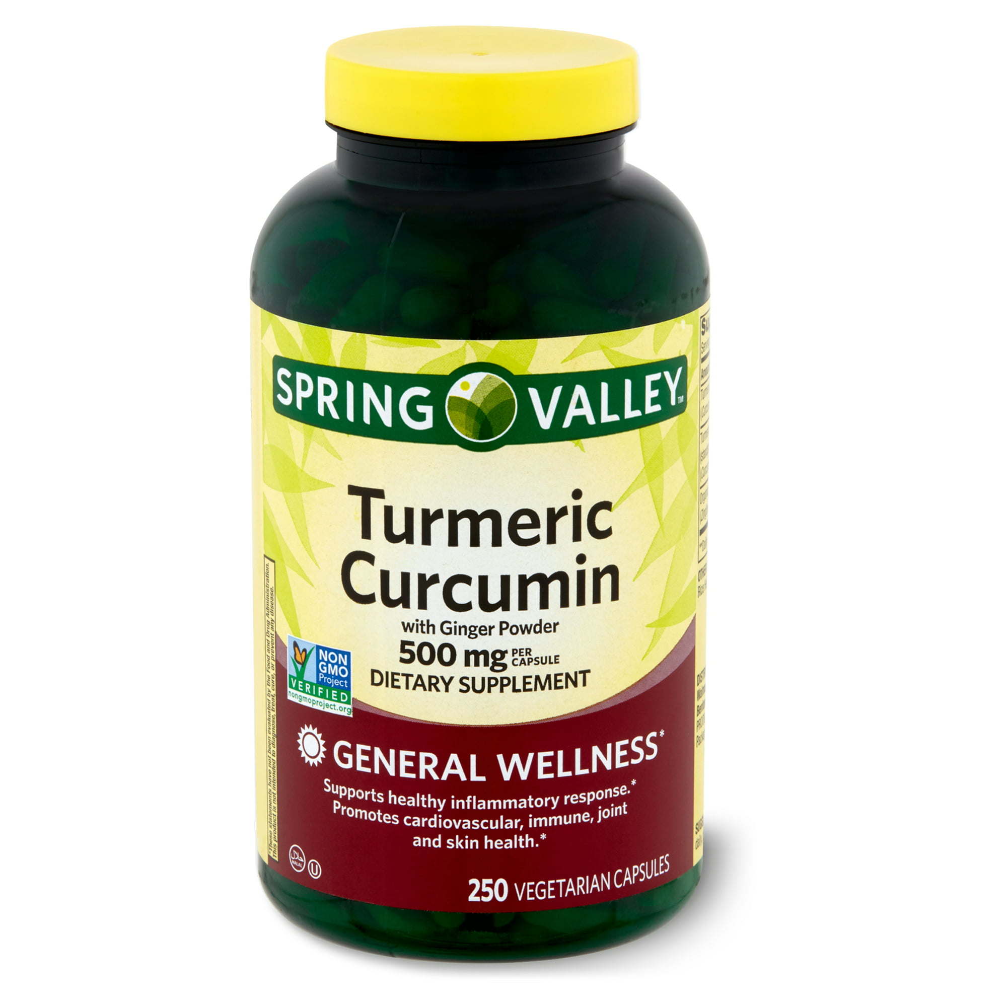 Spring Valley Standardized Extract Turmeric Curcumin Vegetarian Capsules; 500 mg; 250 Count