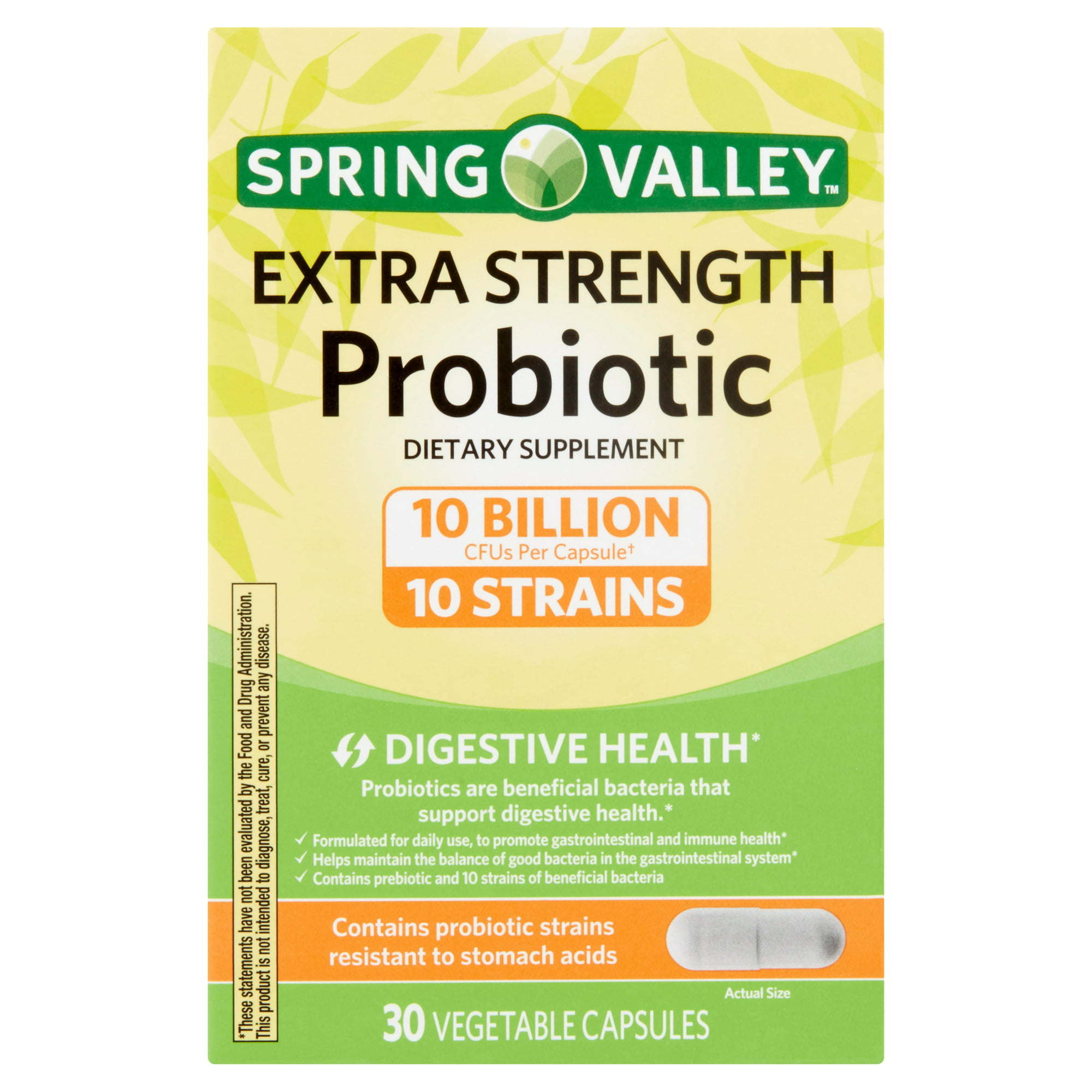 Spring Valley Extra-Strength Probiotic Vegetable Capsules; 30 Count