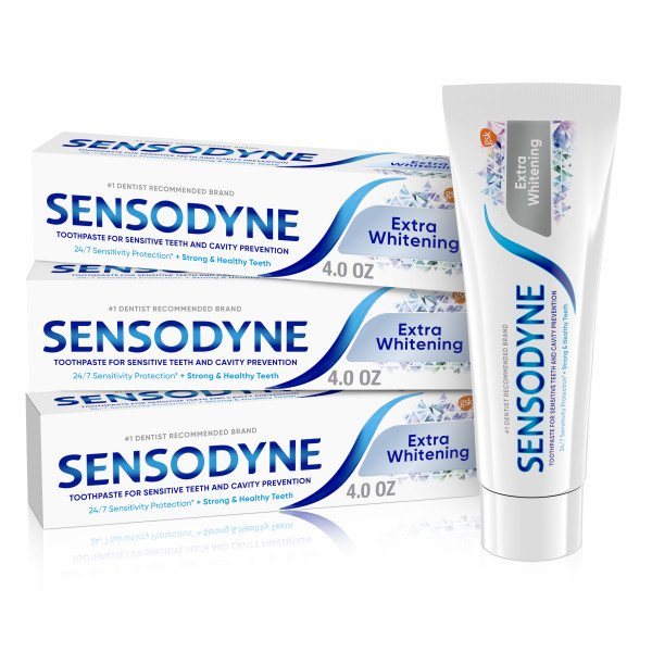 Sensodyne Extra Whitening Sensitive Toothpaste; 4 oz; 3 Pack